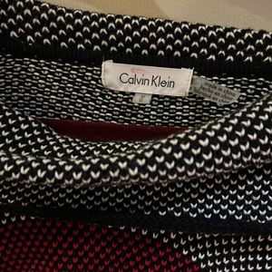 Calvin Klein red and black cowl neck sweater
